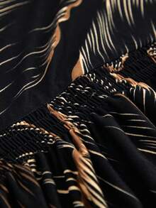 1pc Skirt Style Stretch Sofa Cover, Soft & Comfortable, Printed Stretch Furniture Protector, Multiple Sizes Available - Black - View 10