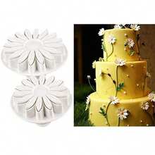 33Pcs Fondant Cake Cookie Plunger Cutter Fondant Cake Cutter Mold Sugar Craft Flower Leaf Butterfly Heart Shape Decorating Mold DIY Tools - White - View 6