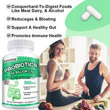 50 Billion CFU Probiotic Capsules -Balances Gut Flora, Immune - 120 Capsules - 1 Bottle(1瓶) - 查看 3