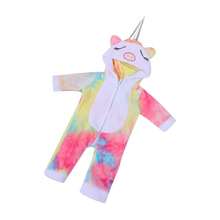 1件独角兽主题连体衣，适合17-18英寸的娃娃（不含娃娃），面料柔软舒适，可爱的娃娃连体衣，送给孩子的最佳惊喜礼物