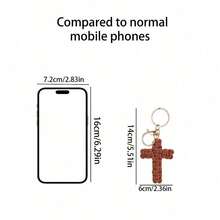 1pc Bohemian Christian Cross Keychain Handwoven Macrame Design Bag Car Accessory Multi-Occasion Gift For All - 彩色 - 查看 8