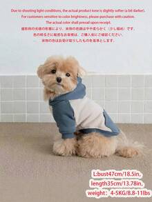 Áo khoác có mũ ấm áp cho chó cưng với túi, áo nỉ có mũ mùa đông cho chó, quần áo ấm áp cho chó con phù hợp với các giống chó nhỏ như Chihuahua, áo khoác có mũ cho chó và mèo - Áo khoác có mũ phối màu cho chó cỡ vừa/nhỏ. - Màu xanh lam - Xem 14