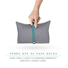 Sognare Moments Almohada Portátil Tamaño 26cm x 38cm con Funda Ideal para Viajes y para Bebés 100% Algodón Termorregulable Hipoalergénico y Lavable. Garantía de 100 Noches. - blanco - Ver 5