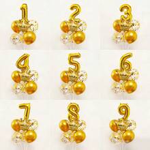 12个16英寸金色数字气球套装，包含皇冠气球、0-9铝箔数字气球，适用于生日装饰、周年纪念、毕业典礼、节日装饰、生日派对、生日拍照道具 - 彩色 - 查看 3