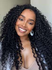 V Part Wigs Human Hair Brazilian Virgin Deep Wave Human Hair Wigs For Women Upgrade U Part Glueless Wigs Human Hair Clip In V Shape Kinky Curly Wig No Leave Out None Lace Front Wig 250 Density Natural Color - màu tự nhiên - Xem 7