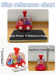 Zabawkowy samochodzik z przezroczystym mechanizmem naciskowym dla niemowląt, edukacyjny prezent dla niemowląt, zabawka edukacyjna (niektóre akcesoria w losowym kolorze)