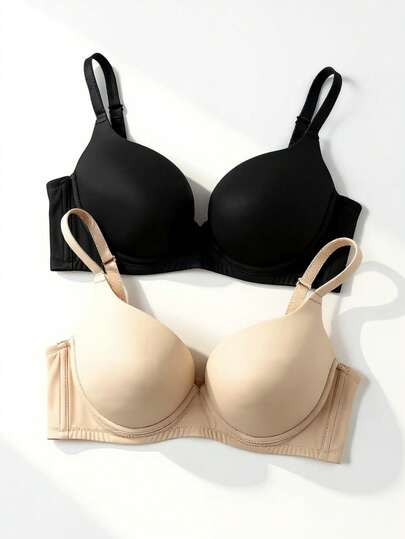 Kit C/ 2 Sutiã Reforçado Básico Microfibra Com Bojo Direto Fábrica