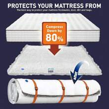Mattress Vacuum Storage Bag For Memory Foam, Latex And Hybrid Mattress, Easy Moving And Storage (Twin/Twin XL Size),37104093 - Cà phê nâu - Xem 6