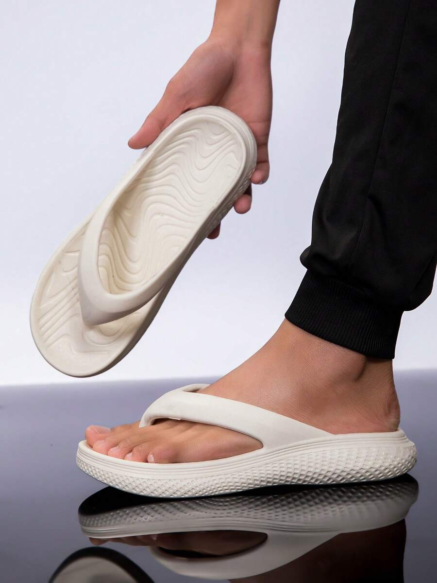 2026 Summer New Women Casual Flip Flops Beach Slippers Couple Shock Absorption Arch Support Indoor Sandals Non-Slip Odor Resistant - White - View 1