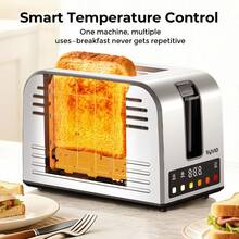 Syvio Touchscreen Toaster | Stainless Steel Smart Toaster With 5 Bread Types And 6 Browning Levels, Wide Slots, Smart Temperature Control System, Removable Tray - Xem 4