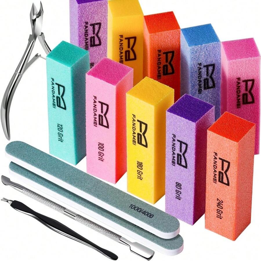 Nail Buffer And Shine Kit, 10 PCS Nail Buffer Block Manicure Tools Set For Nail Care Nail Buffing Nail Filing Kit - Multi-colored - 查看 1