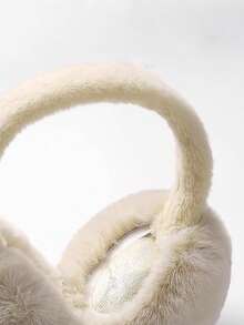 1pc Cute Plush Ear Warmers, Warm For Students In Winter - Beige - View 4