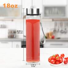 HANSMART 2-Pack 18oz Reusable Water Bottles – PET Body, Stainless Steel Lid - Bạc - Xem 3