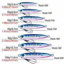 6pcs Metal Lure Baits, 10-100g Slow Sinking Casting Lures With 3D Luminous Eyes And Assist Hooks, Suitable For Sea Fishing - Multicolor - View 10