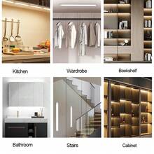 1pc 20/30/40/50cm LED Ultra-Thin Cabinet Light With Motion Sensor Night Light, Wireless Charging 3-Color Light, Kitchen Wardrobe Cabinet Lighting - White - View 10