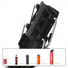 2 piezas Soporte para botella de agua de motocicleta - Soporte ajustable de alta resistencia (0,6 - 1,56 pulgadas), sin instalación requerida, duradero/se ajusta al sistema de bebidas de motocicleta con botella de 1 litro, sin manos (negro, también se ajusta a bicicleta de montaña/bicicleta eléctrica) - A - Ver 6