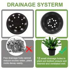 1pc/50pcs 1 Gallon Planter, 6.5 Inch Plastic Plant Pot, Plastic Flower Pot, Plastic Planter Pot, Planter Pot, Succulent Plant, Planter Pot With Plant Label - Black - View 6