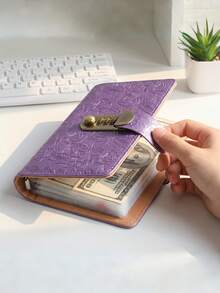 Premium Password Protected Piggy Bank, Available In Purple, Blue, Black, And Pink Colors With Elegant Floral Patterns, Secure And Practical To Easily Start Your Savings Plan - Grey - View 5