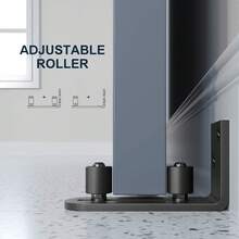 2件套可调节谷仓门滑动导轨，带防刮滚轮 - 重型铝合金滑动门五金件，墙装式滚轮，平底设计，圆弧形滑轮设计，静音轴承，适用于各种尺寸的门，木门/钢门均可，安装简便 - 彩色 - 查看 9