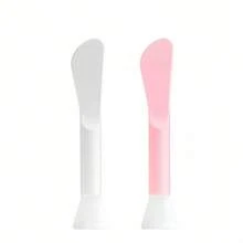 Double-Headed Silicone Face Concealer Brush, Beauty Care Tool For Mud Mask, Charcoal Powder Mix, Cream And Toner - Hai màu hồng và trắng pha trộn - Xem 3