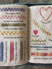 1 Set Of Embroidery Books, Including Tracing Stitch Books, DIY Tracing Stitch Books, Embroidery Sewing Books, Embroidery Books, Adult Sewing Books - A Complete Set Of Embroidery Books With Step-By-Step Instructions And Color-Coded Sewing Guides - A Multifunctional Sewing Manual With Fabric Practice Pages, Sewing Dictionary, And Color Card, Suitable For Adult Users - A Birthday Gift For A Close Friend