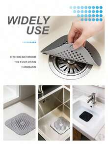 1/2/3pcs Silicone Hair Catcher And Drain Stopper, Prevent Clogging And Odor, Household Essential, Suitable For Christmas, Halloween, Thanksgiving And Other Holidays - 彩色 - 查看 7