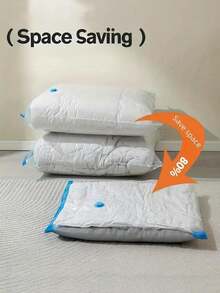 9/5/1 套装便携式旅行收纳袋，大容量压缩袋，可重复使用真空袋，可折叠收纳盒，印花行李袋，防尘/防潮/防蛀，节省空间，适用于衣物、毯子、衬衫、床上用品、卧室、衣柜、浴室、户外装备、家居收纳、返校季、旅行必备品 - 藍白色 - 查看 3