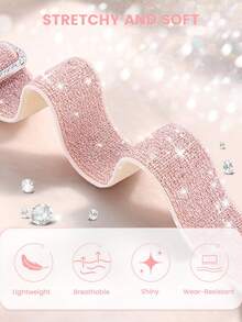 2 Packs Sparkly Stretchy Nylon Stretchy Band Compatible With Apple Watch 38/40/41/42/44/45/46/49mm, Shiny Elastic Nylon Straps Women Replacement Sport Solo Loop Wristband Compatible With IWatch Series Ultra/11/10/9/8/7/6/5/4/3/2/1 - Black - View 5