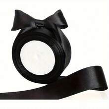 1 rouleau de ruban satin de 4 cm, 0,6 cm, 2 cm de large, ruban de soie, confection de nœuds, cuisson de gâteaux, empaquetage - Noir - Voir 9