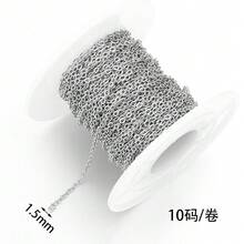 10m/Roll Stainless Steel Flat Cross Chain, Minimalist Fashion Flattened O-Shape Delicate Chain, Rust-Resistant Handmade Jewelry Accessory Chain, DIY Jewelry Making Chain - Long Flat Cross Chain - View 13