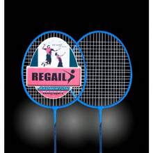 PUBAMALL Juego de Raquetas de bádminton Set De 2 Raquetas De Badminton y 3 gallos - como en la foto - Ver 2