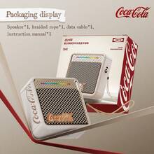 Coca Cola Altavoz Bluetooth 5.4 Mini para exteriores con calidad de sonido HiFi - Beis - Ver 9