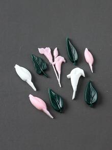 心形硅胶美甲雕刻模具，3D花叶造型模具，压花板，UV凝胶打印模板，美甲工具 - 無色 - 查看 4