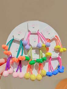 10/20/30pcs Girl Cute Hair Rope With Beads, Love, Flowers And Stars High Elasticity Double Leg Design Does Not Hurt Hair Daily Wear Ponytail Fixed Strap Sweet Accessories - Multicolor - View 7