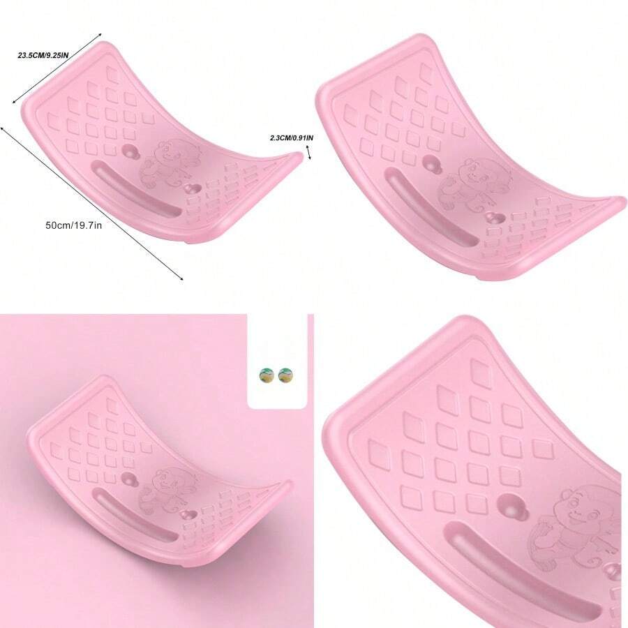 Keenso Tablero de Balancin para niños: Mejora el Desarrollo Infantil Entrenamiento de Equilibrio Columpio de 45 Grados Material Plastico Duradero Ideal para Edades de 0 a 6 AñosDiversión infantil, imprescindible para regalar a los niños - Rosa - Ver 1