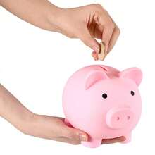 1pc Cute Cartoon Piggy Bank, Shatterproof Ceramic Coin Bank, Birthday/Business Gift, Creative Cartoon Coin Bank For Kindergarten, Kids, Boys, Girls, Students, New Year Gift - Multicolor - View 3