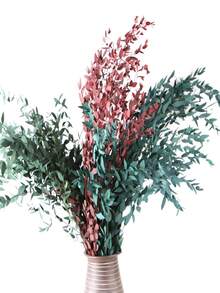 1 Bunch Natural Preserved Eucalyptus Millet Leaf Decor - Elegant Wedding Enhancer & Timeless Home Accent - Dry Flower Arrangement For Photography Props - Naturally Aromatic, Long-Lasting Beauty - Multicolor - View 1