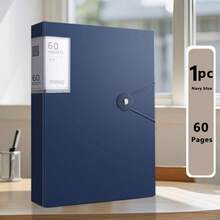 1pc A4 Clear Transparent Document Folder, Loose-Leaf File Folder For Certificates, Medical Records, And Document Organization - Navy Blue - View 10