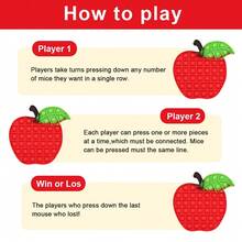 红苹果泡泡爆破减压感官玩具，坐立不安玩具，成人和儿童时尚泡泡爆破玩具，圣诞节、万圣节派对游戏装饰礼物，放松玩具，适合男孩、女孩、儿童和成人的节日礼物 - 彩色 - 查看 5