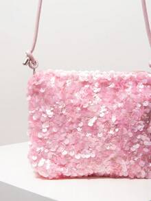 Women's Sequin Crossbody Bag, Bridal Party Clutch, Wedding Accessories, Women's Gift, Valentine's Day (Random Pattern) - Pink - View 4