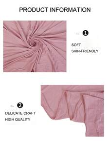 1PC Women's New Large Size Hijab Headscarf Long Scarf Solid Color Casual Soft - Baby Pink - View 6