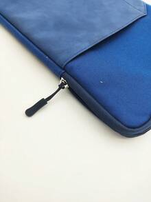 1pc Polyester Material Pink Lightweight Zipper Large Capacity Multi-Layer Electronic Notebook With Padded Travel Protective Case, Suitable For 8"/11"/12.9" Tablets - Navy Blue - View 9