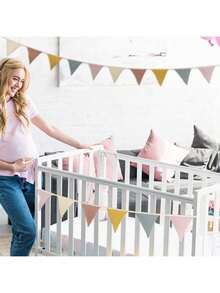 Estilo2 Banderines Triangulares 17 Pies Guirnalda De Bebé Multicolor Banner De Bandera Colgante Para Boda CumpleañOs Baby Shower Fiesta Evento DecoracióN Infantil, Cada 8.5 Pies Largo (Color De ArcoíRis)VersióN Mejorada - Colores retro - Ver 11