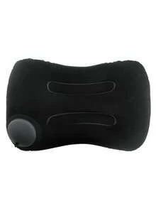 1个方形毛绒充气枕，便携式自充气颈部支撑垫，适合户外旅行和露营，充气露营枕，旅行、海滩和居家使用的紧凑型气垫床 | 质地光滑，一键充气，舒适，办公室或户外必备