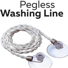 Go Travel Clothes Line línea de Ropa fácil de Colgar con Cuerda de poliéster y ventosas de Goma en los Extremos Ideal para hoteles Camping caravanas en Cualquier Lugar y en Cualquier Lugar - blanco - Ver 5