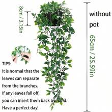 1/2 Peças Plantas Artificiais Pendentes, Videiras Falsas, Plantas Falsas em Miniatura com Vaso, Flores Artificiais, Parede Floral DIY, Decoração de Cena, Arranjo Floral em Vaso, Casamento, Festa, Decoração Doméstica, Tema Primavera, Decoração de Mesa, Decoração Rústica, Plantas Falsas Resistentes aos Raios UV para Jardim Suspenso, Varanda e Janela - Verde - Visão 5