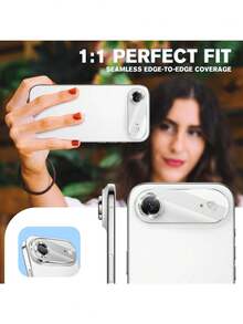 3 Piecesset - Compatible With IPhone 17 16 15 14 13 12 11 Pro Max Camera Lens Protector, 9H Tempered Glass, Scratch Resistant, Phone Case Friendly, Does Not Affect Night Photography, High-Definition Transparent - Multicolor - View 5