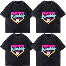 Camiseta de béisbol Mama Home Plate con helado y chispas, 5 tallas disponibles, 4 estaciones, ropa deportiva universal lavable, casual y multiusos para mujeres - Negro - Ver 2