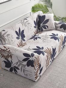 1 pieza Funda de sofá de cobertura completa con estampado de hojas, hecha de tela de poliéster, lavable a máquina, adecuada para el hogar, el aula, el hotel, todas las estaciones - Hoja de arce - Ver 9