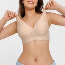 Popilush Seamless Wireless Leopard Print Jelly Bra - Adjustable Strapless Sexy V-Neck One-Piece Molded Cup Bra, Comfortable And Supportive Minimalist Fit Womenswear # Tiktokshopholidayhaul - Leopard - Brown - View 8